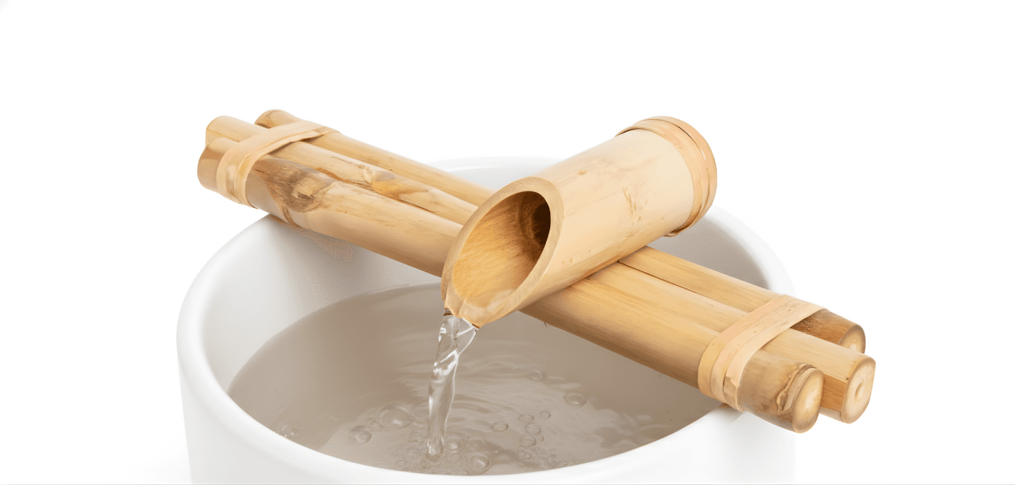 Running water spout bamboo fountain